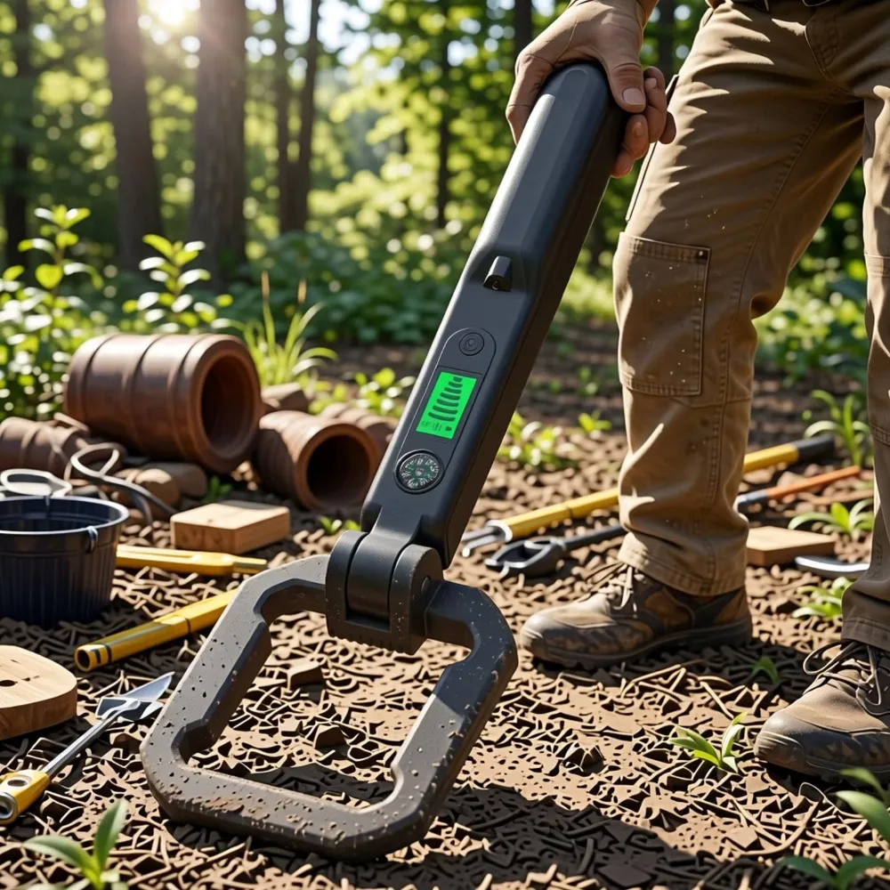 Portable Foldable Metal Detector with 360° All-Around Detection LCD Display High Sensitivity Handheld Metal Detector