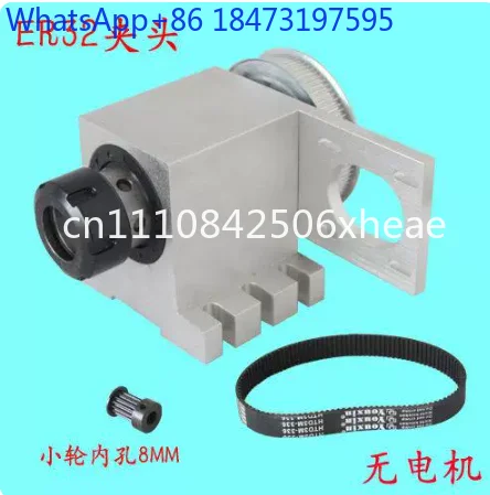 LYCNC 4th Axis Rotary A-axis K5M-6-ER32 Shaft Φ22mm   for CNC Engraving Machine Φ22mm Center Height 65mm Deceleration Ratio 6:1