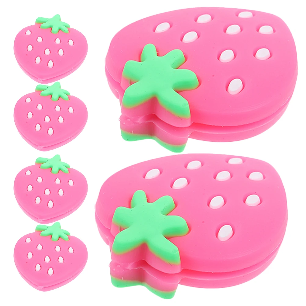 

6 Pcs Strawberry Racket Dampener Soft Silicone Absorbers Kid Racquet Shock-absorbing