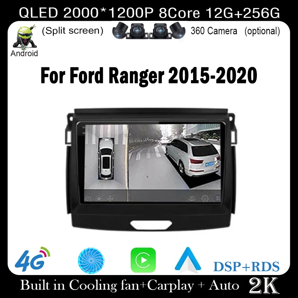 

Автомобильная стереосистема 9 дюймов, Android 14, IPS экран для Ford Ranger 2015, 2016, 2017, 2018, 2019, 2020, GPS, мультимедийная Автомагнитола для Carplay