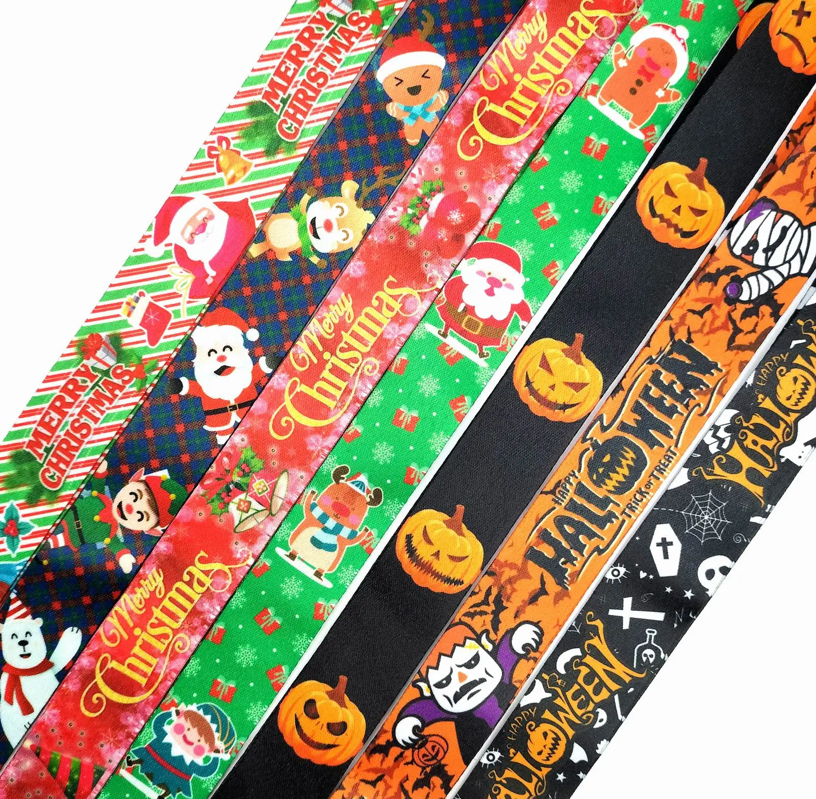 Wholesale Christmas Halloween Key Lanyard ID Badge Holders Animal Phone Neck Straps with Keyring Phone Accessories