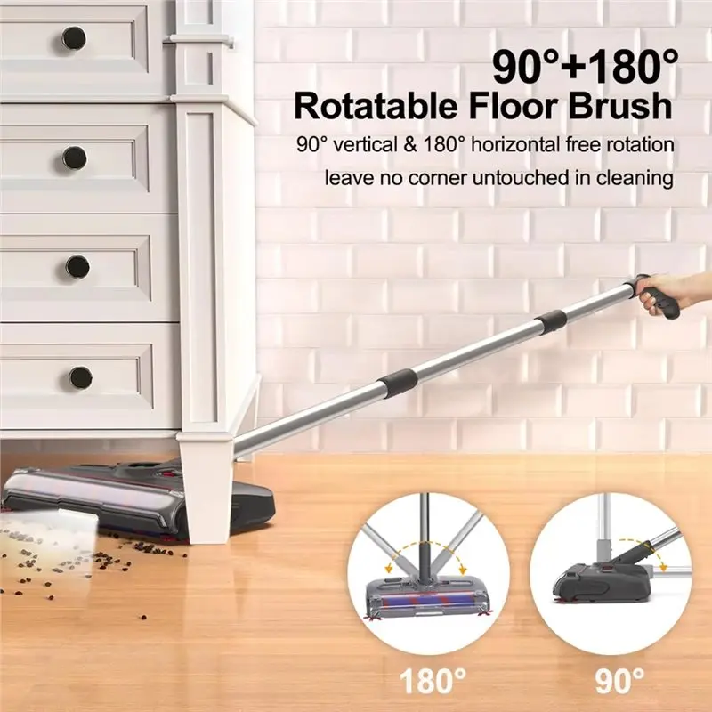 【ESSENTIALS 】Cleaning Machine Electric Sweeper Portable Handheld Carpet Floor Sweeper Wireless Electric Mop Rechargeable Rotary