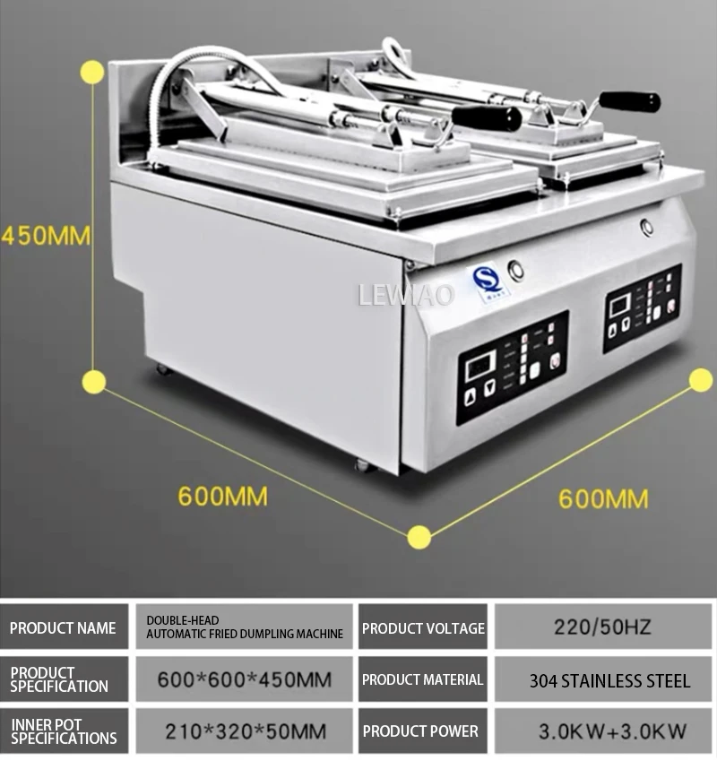 Máquina eléctrica de decocción de agua, freidora de bolas de masa, máquina para bollos fritos, máquina adhesiva para ollas
