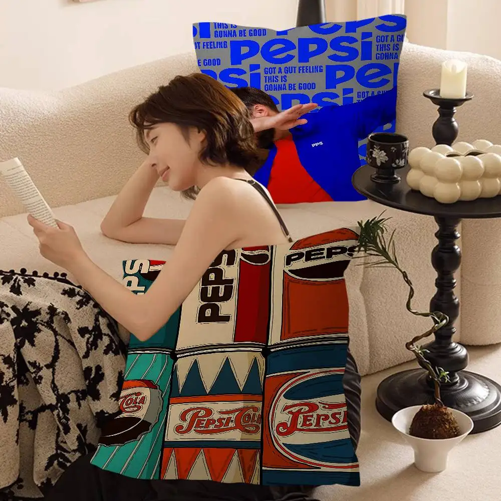 Drinks P-Pepsis Cola Classic Cushion Cover Polyester Sofa Cushions Decorative Throw Pillows Home Decoration Pillowcover