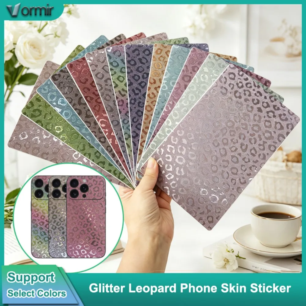 

Vormir 50pcs Glitter Leopard Back Film Sticker for iPhone 17 Pro Max Color Changing Rear Films for Hydrogel Plotter Machine