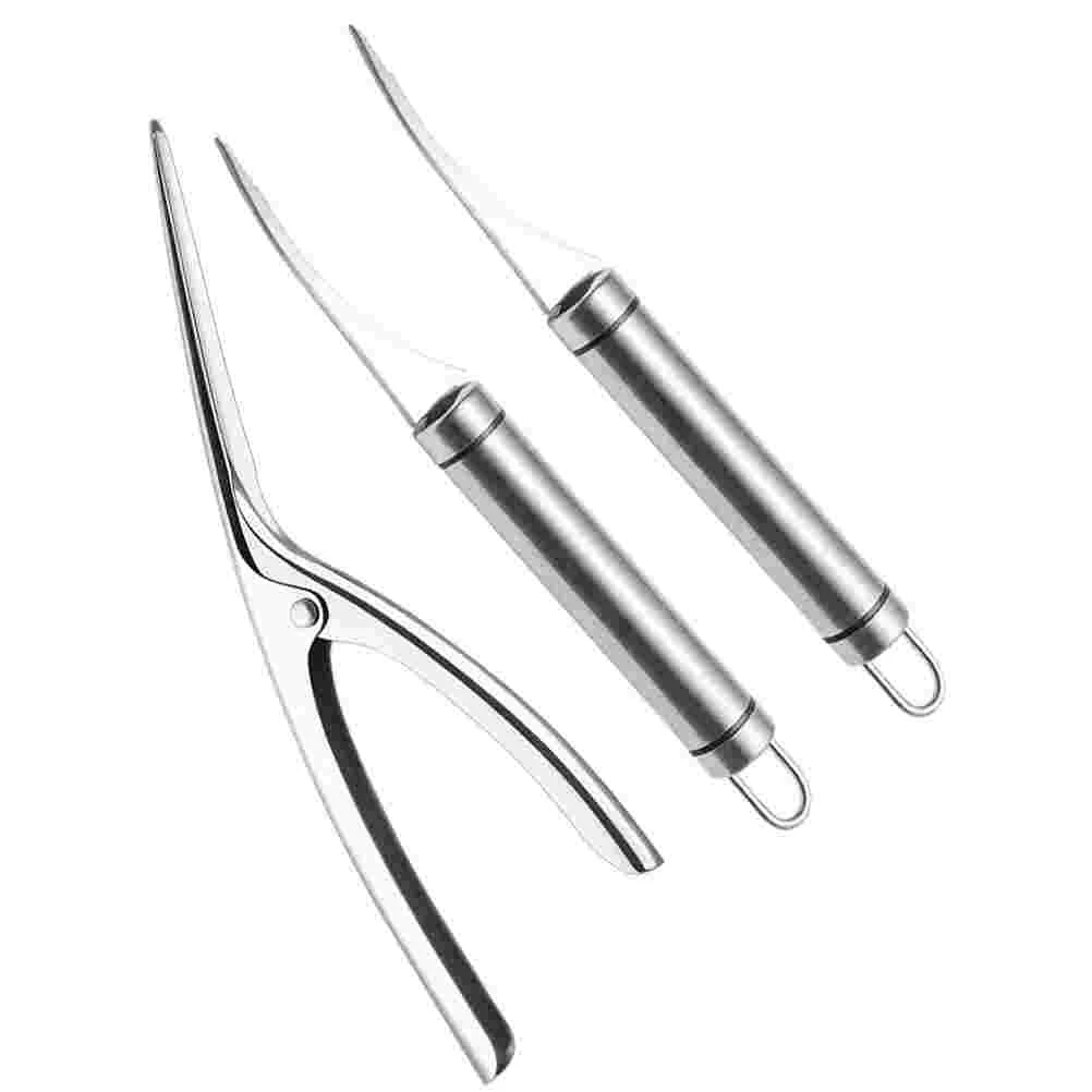 

3 Pcs Peeler Stainless Steel Shrimp Wire Knife Cleaning Cleansers Line Tool