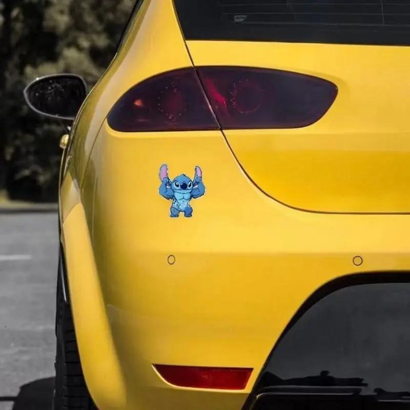 Stiker dekorasi jendela segitiga pintu dan jendela mobil kreatif lucu jahitan otot kartun Disney, hadiah ulang tahun