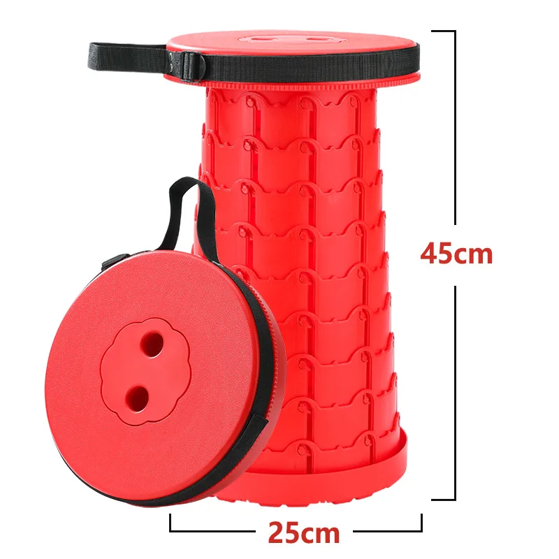 Thickened Travel Outdoor Rainbow Retractable Folding Stool, High-speed Rail and Train Portable Retractable Stool, Outdoor Chair，