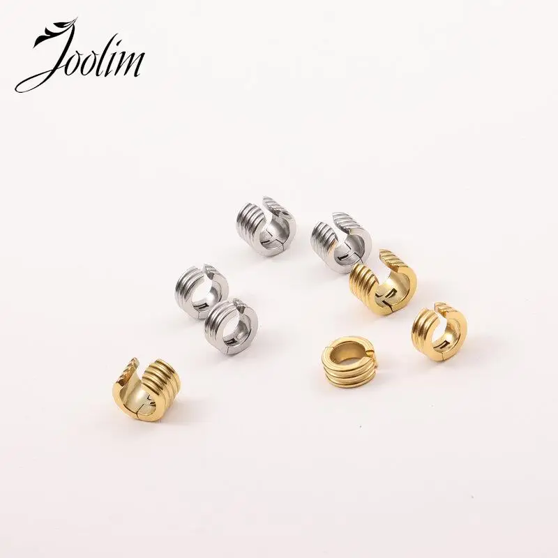 

Joolim Jewelry High Quality PVD Wholesale Tarnish Free Classic Chunky Muliti-layer Cuff Stainless Steel Earring for Women