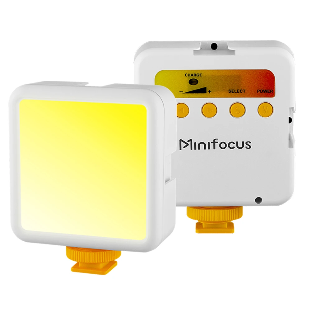 กล้องมินิโฟกัสขนาดเล็กแฟลชวิดีโอแบบพกพาขนาดเล็ก pencahayaan kamera สองสีบนกล้องแฟลชวิดีโอวินาทีมีไฟ vlogging พร้อมรองเท้าเย็น3ตัว