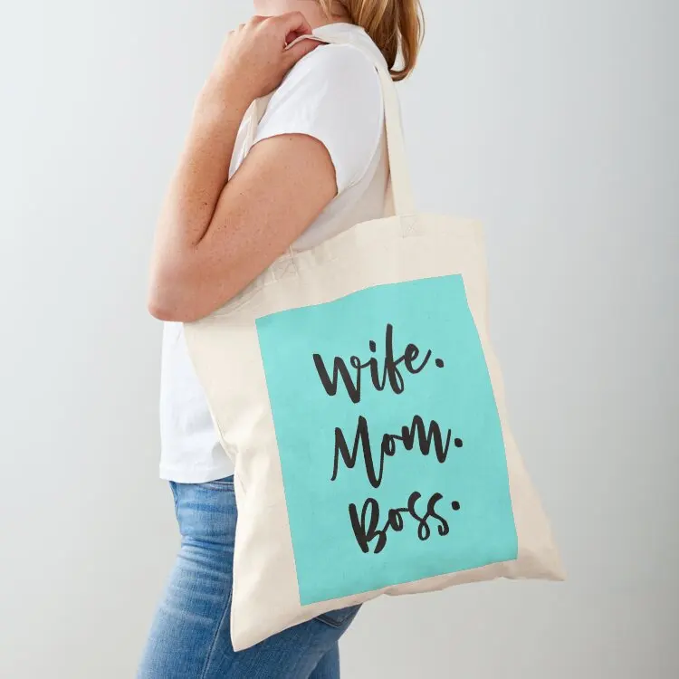 

Wife. Mom. Boss. Tote Bag Women bags supermarket folding bag shopping bags foldable canvas tote bag
