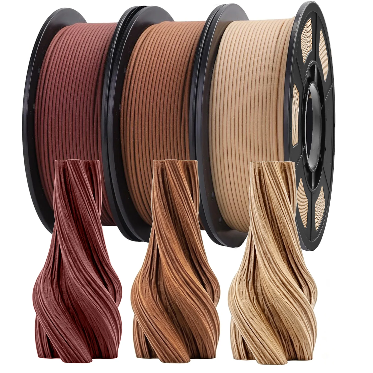 200g (0,44 lbs) Holz-PLA-Filament 1,75 mm ±0,03 mm für FDM 3D-Drucker und -Stifte, hohe Qualität, blasenfrei, schneller Versand – Detail 1
