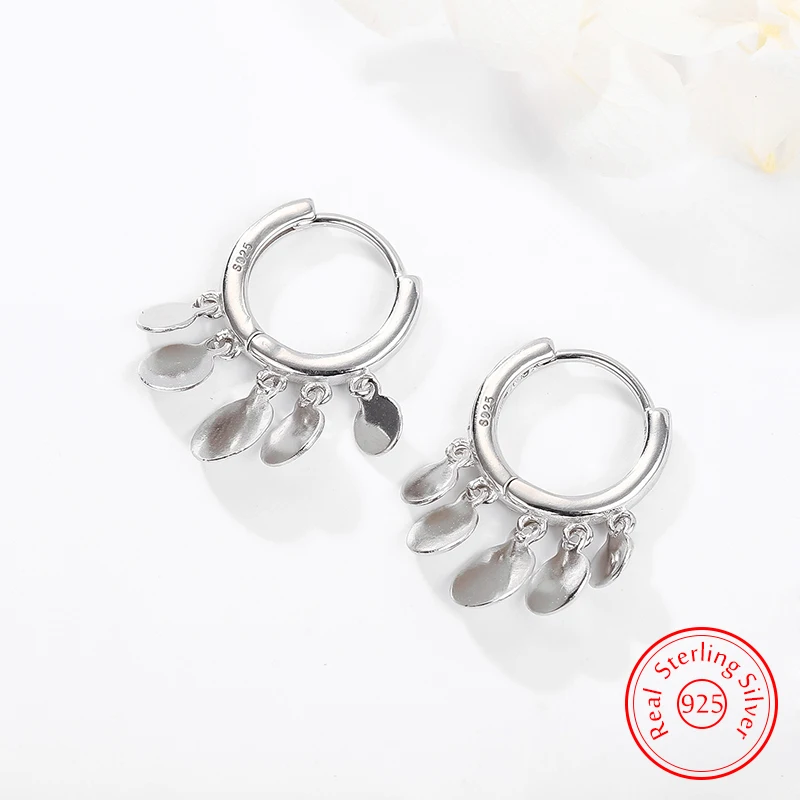Lady's 925 Sterling Silver Fashion Jewelry New Multiple Wafer Drop Earrings XY0094