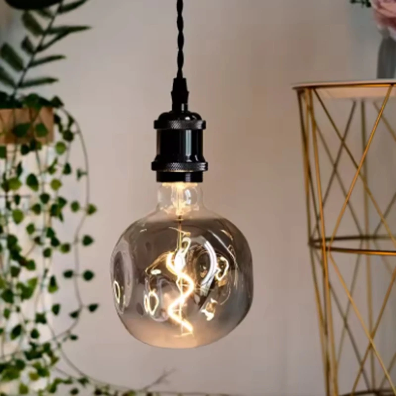 E27 หลอดไฟ LED วินเทจ 4W 110V หรี่แสงได้รูปพิเศษหินใหญ่หลอดไฟเทศกาลตกแต่งหลอดไฟ B