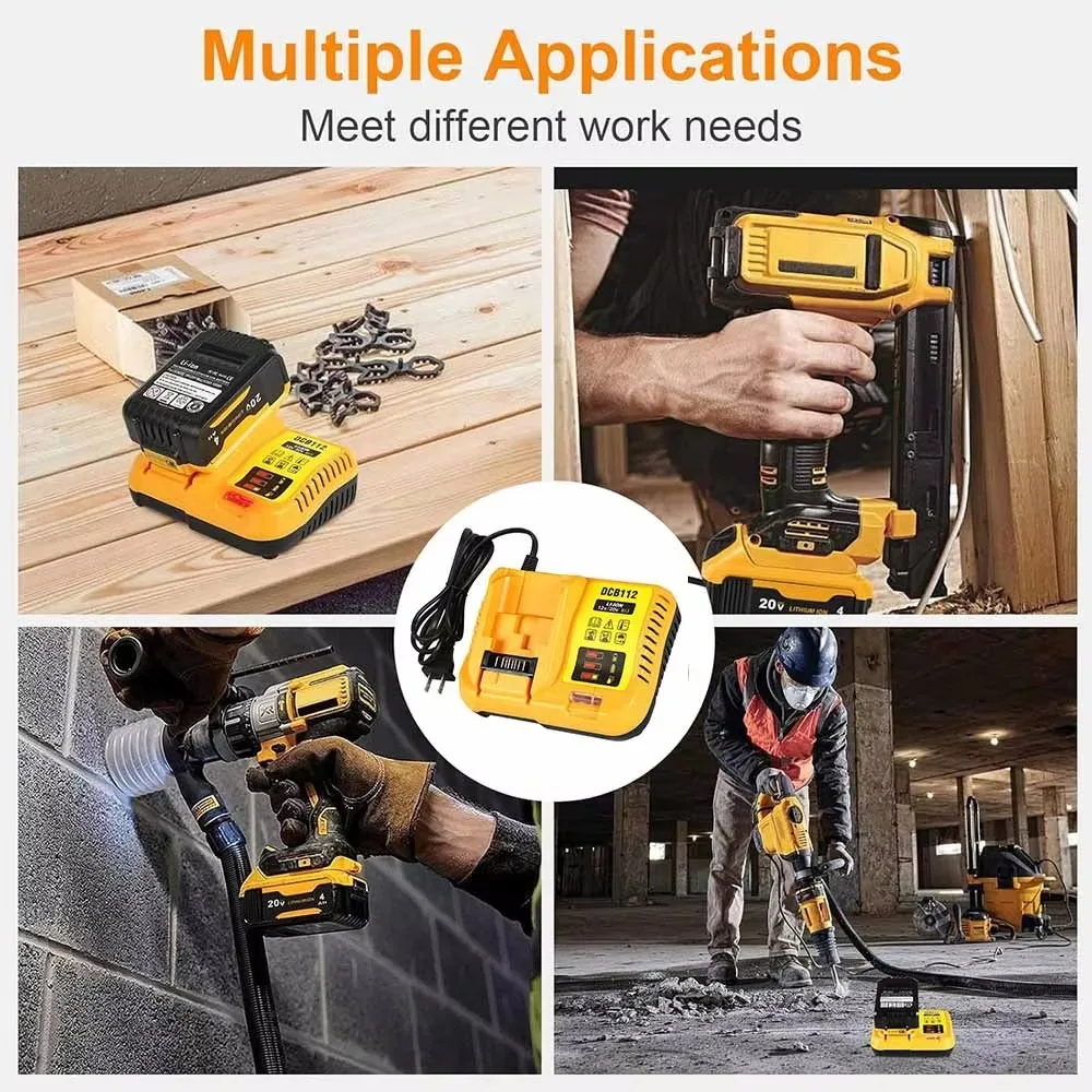 Замена зарядного устройства DCB112 для аккумулятора dewalt 20 В DCB123 DCB125 DCB203 DCB204 DCB206 (батарея в комплект не входит)