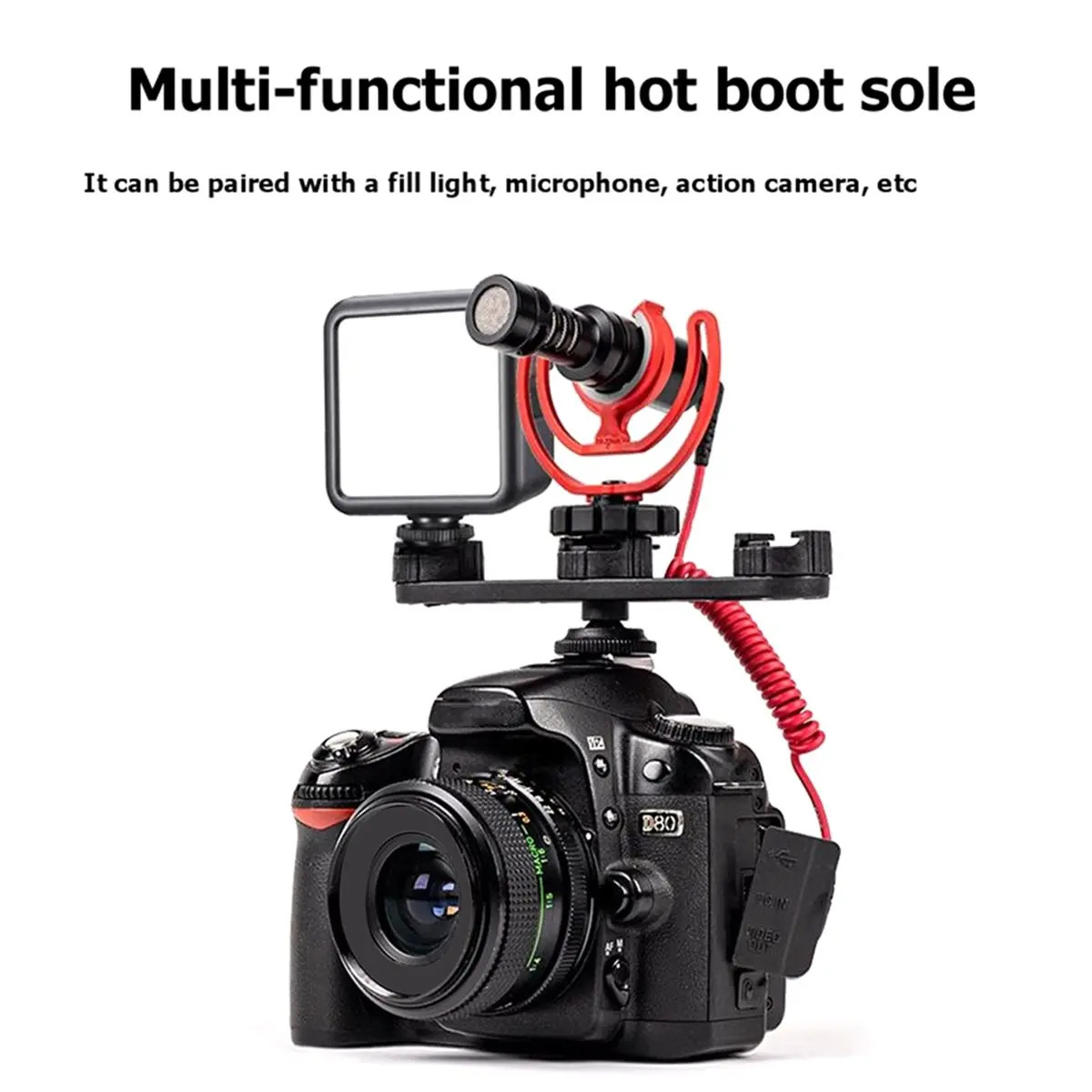 update. Triple Cold Shoe Extension Mount Hot Shoe Base Adapter Extension Bar Bracket for Tripod/Microphone/LED Light Compatible