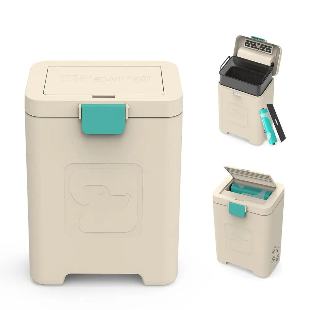 

Уличная станция для сбора собачьих отходов с контролем запаха и 200 пакетами, 19 л, бежевая