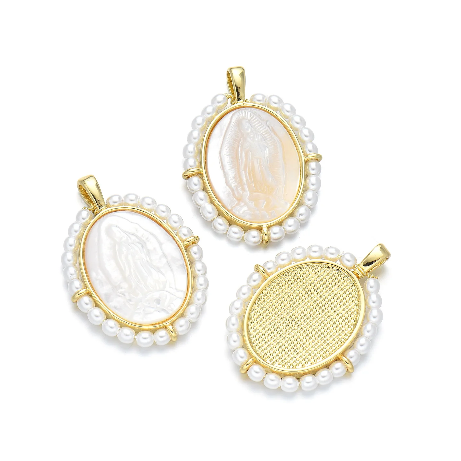 5 Pieces Europe and The United States Virgin Mary Portrait Necklace Pendant Accessories DIY Jewelry Making Materials Wholesale