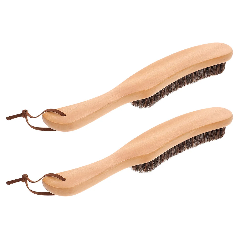 

2 Pcs Pan Dusting Horsehair Brush Sweater Felt Hat Cleaning Soft Portable Dryer