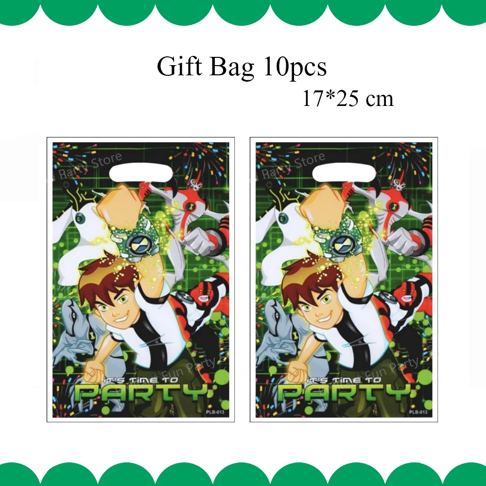 Cartoon Ben 10 Birthday Decorations Paper Plate Cup Napkins Banner Tablecloth For Kids Boys Baby Shower Ben Game Party Supplies