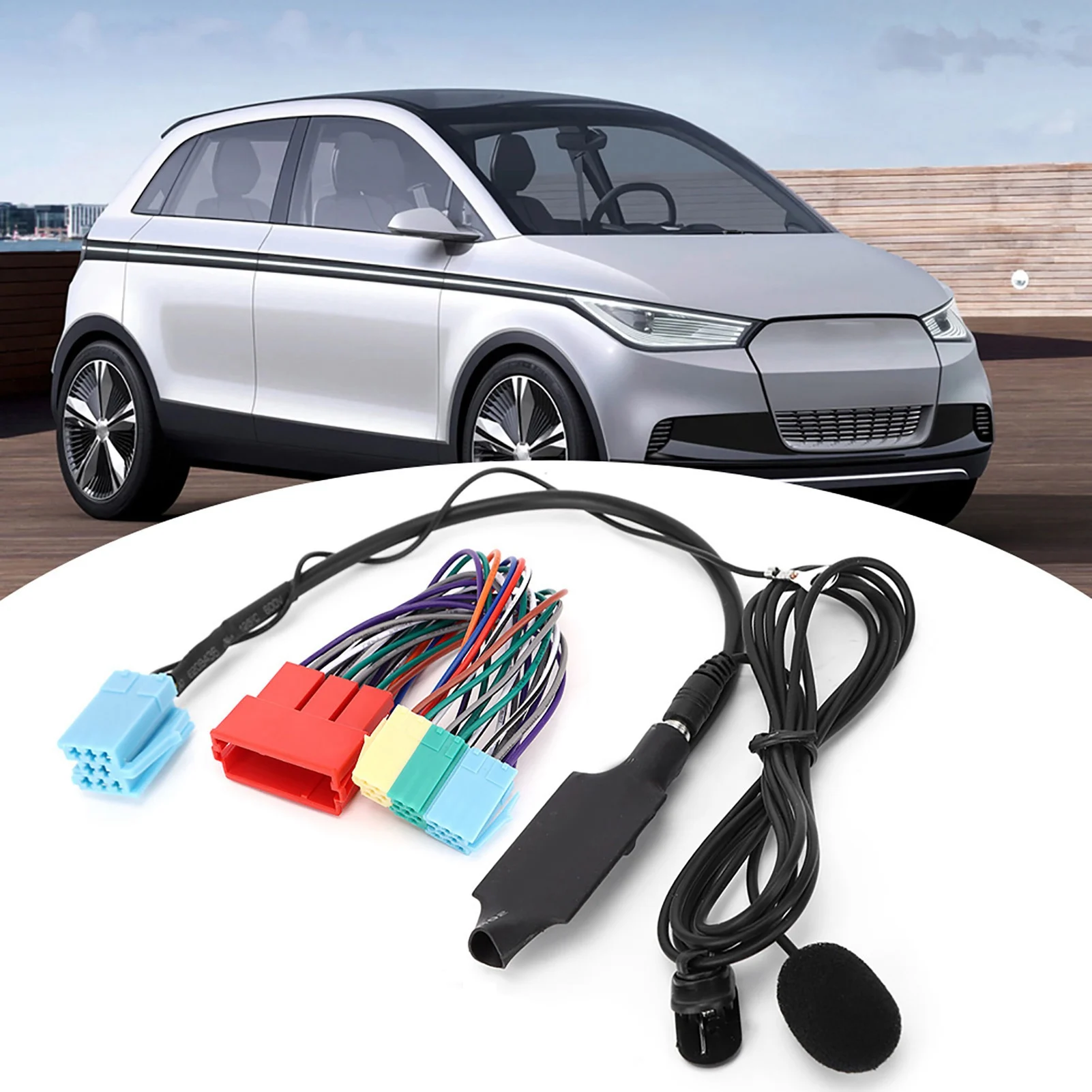 Adapter AUX Adapter kabla AUX z głośnikiem Stereo samochodowe Pasuje do radia samochodowego 8L 8P B5 B6 B7