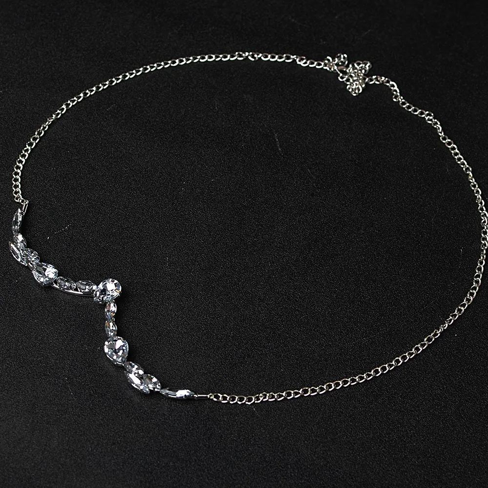 Cool Long Rhinestone Face Chain Luxury Water Drop Shape Half Frame Glasses Chain Shiny Nose Accessories Pendant Face Chain Party