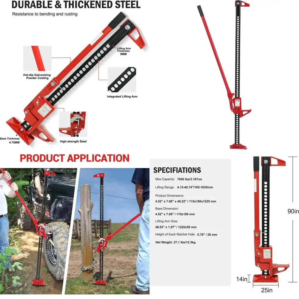 

Домкрат с храповым механизмом на 7000 фунтов - сверхмощный, для квадроциклов, утилитарных транспортных средств и тяжелой техники