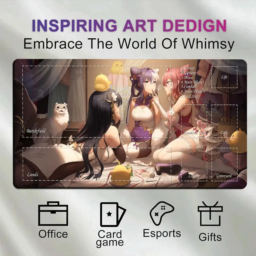 

Sexy girl Mouse Pad Fantasy-themed TCG MTG gaming playmat game play mat Duel pads Beginner Card Battles Commander Gaming 14*24in