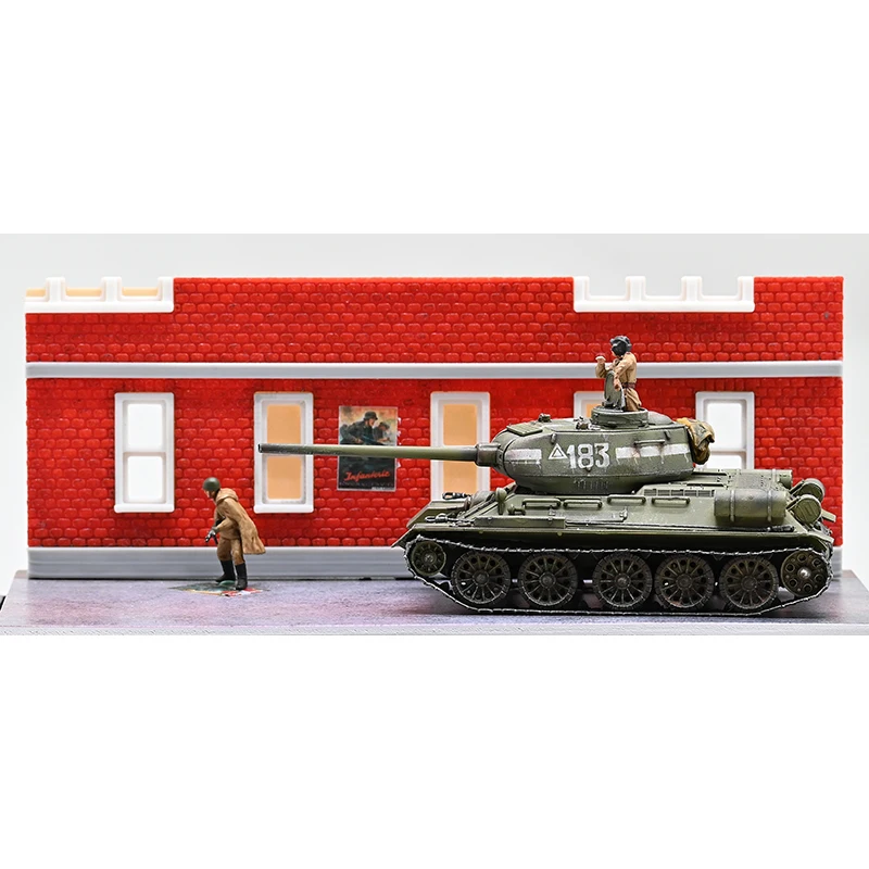 

1:72 Scale PVC Plastic T-34 Medium Tank + Soldier Model Militarized Combat Track Type Classics Souvenir Gifts Static Display