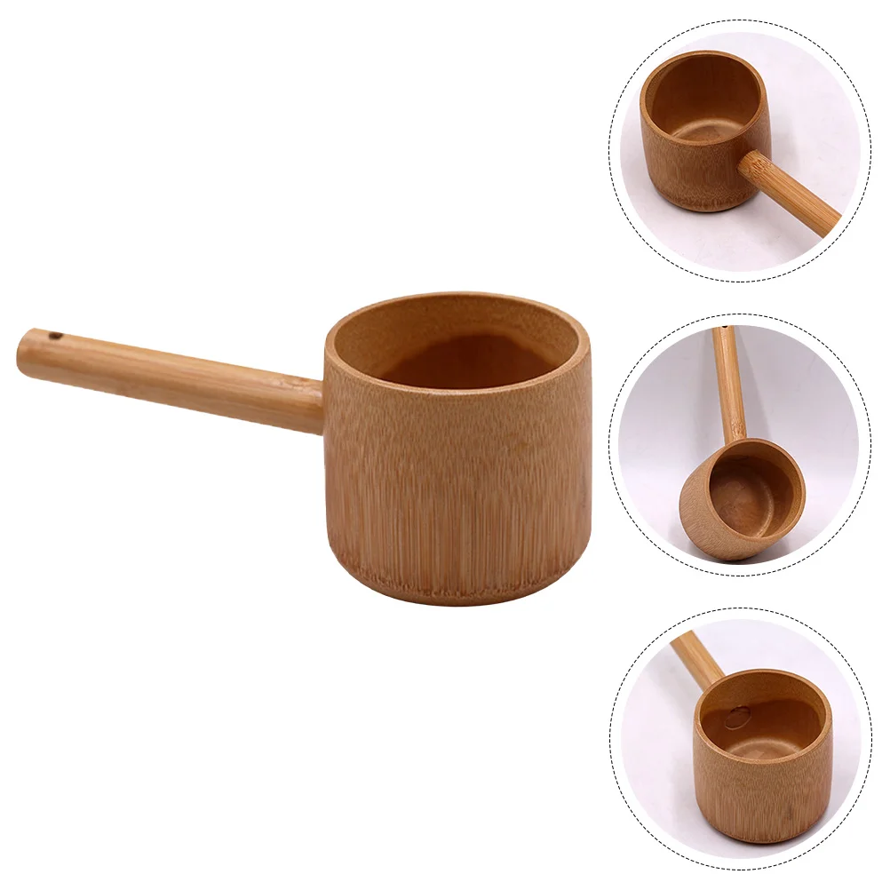 

Bath Spoon Water Ladle Japanese Tea Long Handle Bamboo for Large Kitchen Scoop