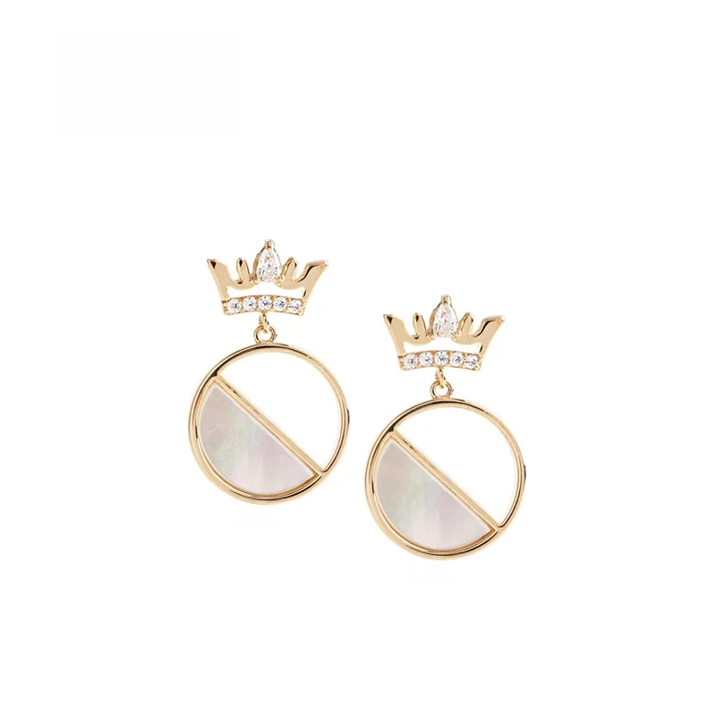 

Sumni 18K Gold Plated S925 Silver Needle Geometric round Fashionable Earrings Elegant Brand New Autumn Winter Collection
