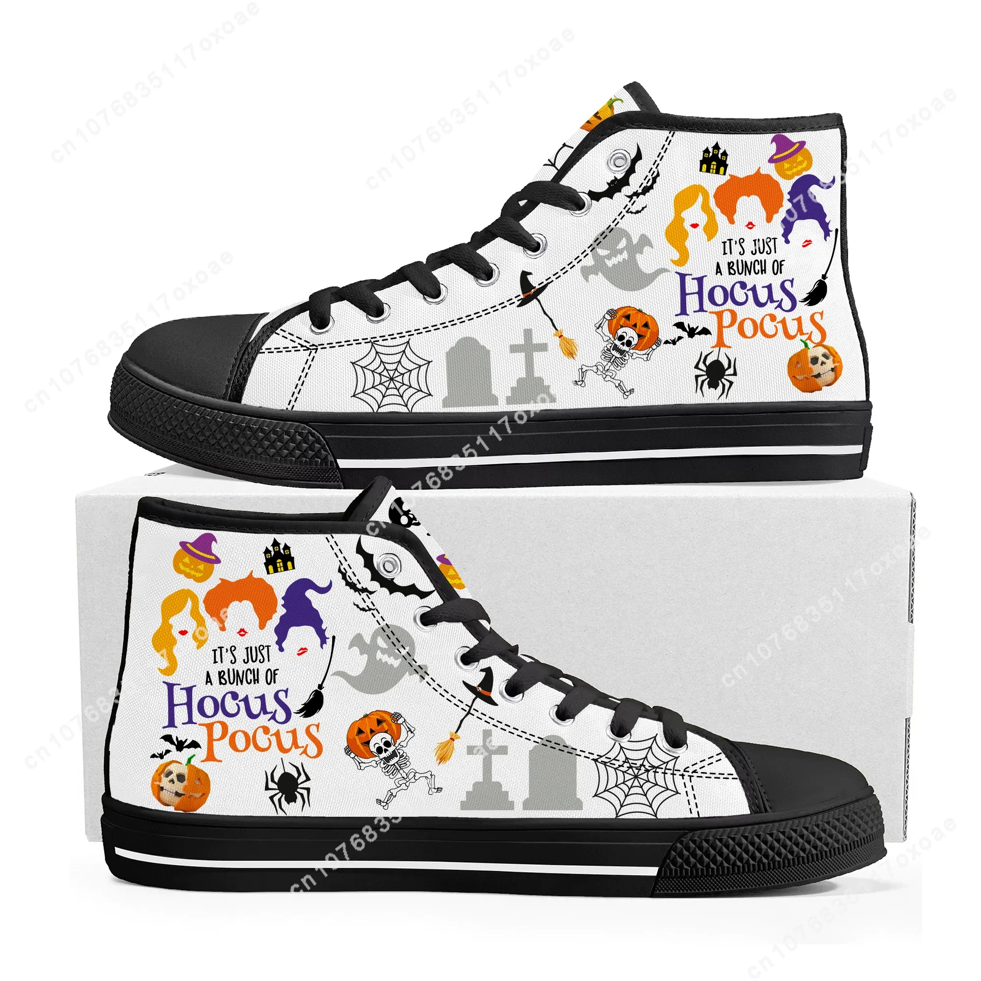 Halloween High Top Sneakers Mens Womens Teenager High Quality Hocus Pocus Sanderson Sisters Canvas Sneaker Shoe Custom Shoes