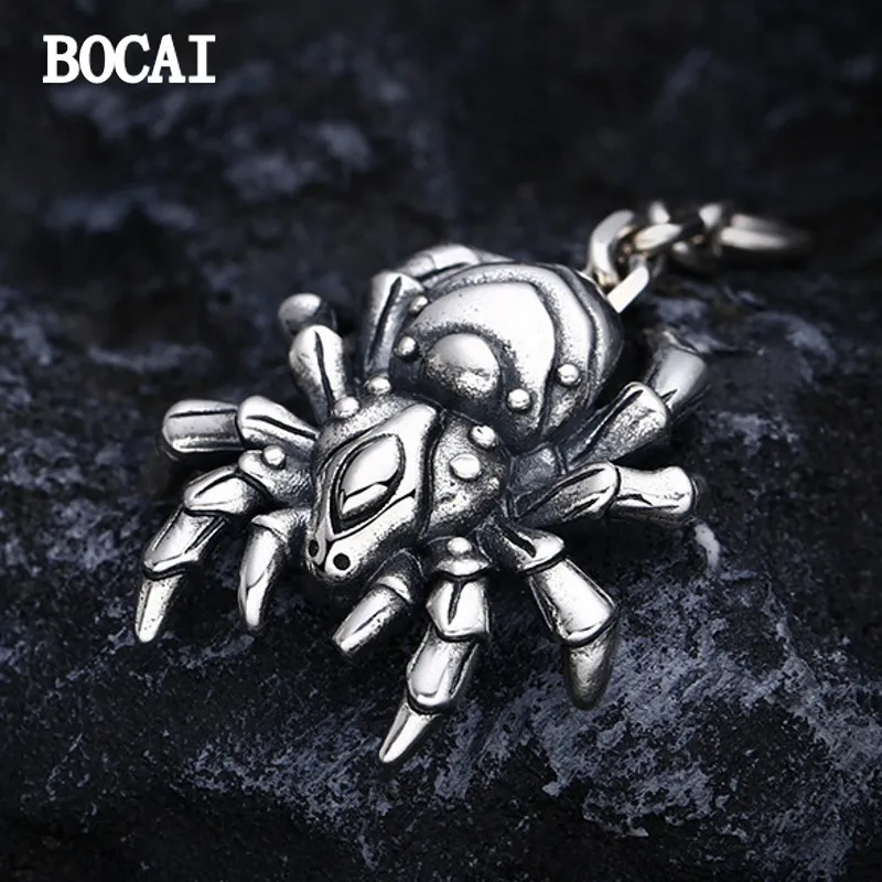 

BOCAI New S925 Sterling Silver Retro Vintage Personality Diablo Spider Pendant Men And Women.