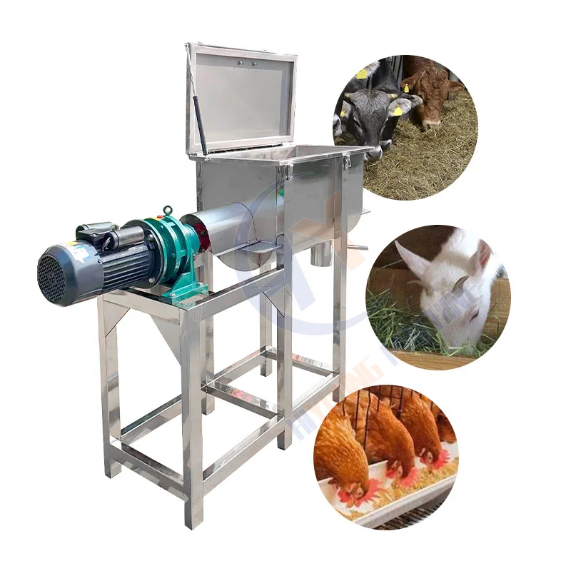 

1000 Kg Ribbon Blender Machine Horizontal Design 200kg Cattle/Pig/Animal Feed Mixer with 500kg per Batch