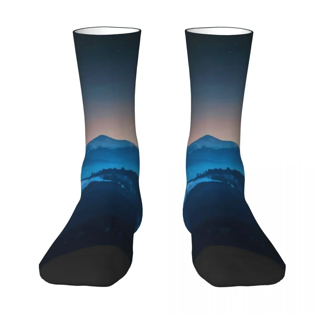 Foggy Mountains Panorama Socks Nature Landscape Leisure Stockings Couple Medium Running Sports Socks Winter Anti Bacterial Socks