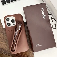 for Girl Pink Makeup Rhode With Box Lipstick Holder Phone Case for IPhone17 Air 11 12 13 14 15 16 Pro Max Plus Lip Gloss Cover 6