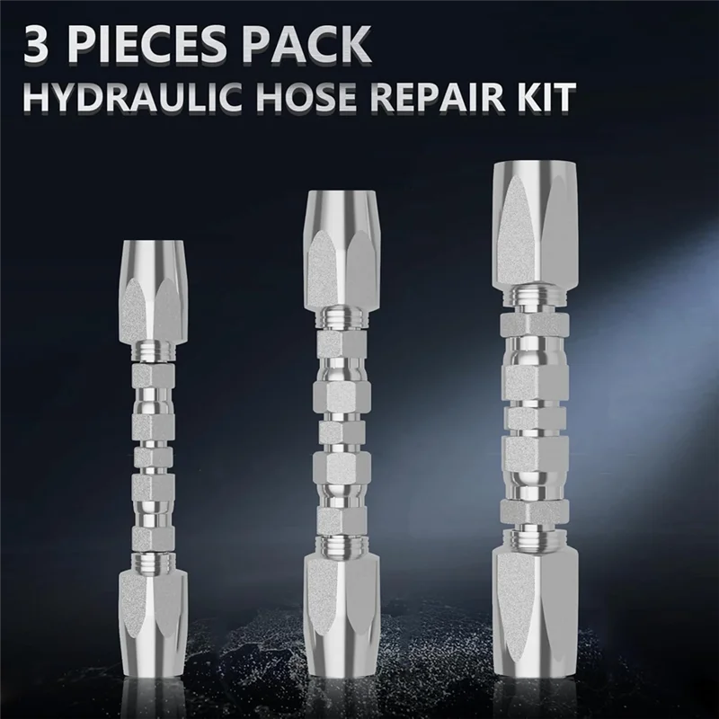 Accesorios para mangueras hidráulicas ABFI, kit de reparación reutilizable de identificación de 1/4", 3/8", 1/2" para uso en el campo de mangueras hidráulicas