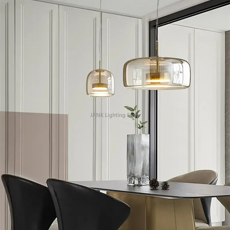 Imagem -03 - Italiano Led Designer Glass Teto Chandelier Amber Pendant Light Pendurado Lâmpada para Sala de Estar Quarto Cozinha Bar Smoke Grey Glass