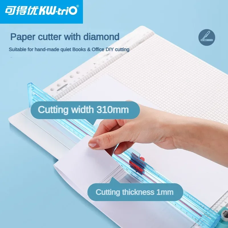 KW-TRIO Multifunctional 7-in-1 Paper Trimmer DIY Ledger Scoreboard Craft Paper Cutter Cutting Mat School Supplies