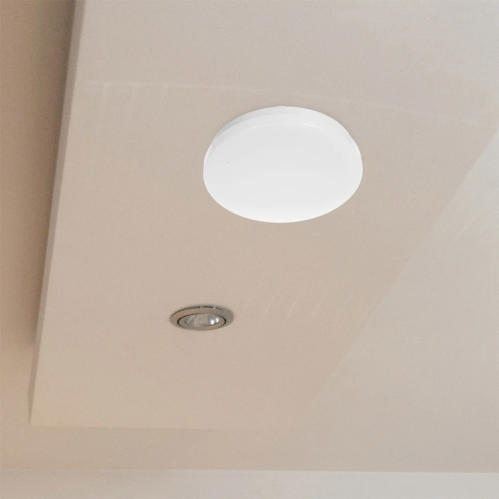 غطاء خفيف للسقف مستدير بديل أبيض شبه فلوش جبل غطاء مصباح لغرفة النوم شرفة رقيقة جدا قاعدة حديدية لوحة لينة