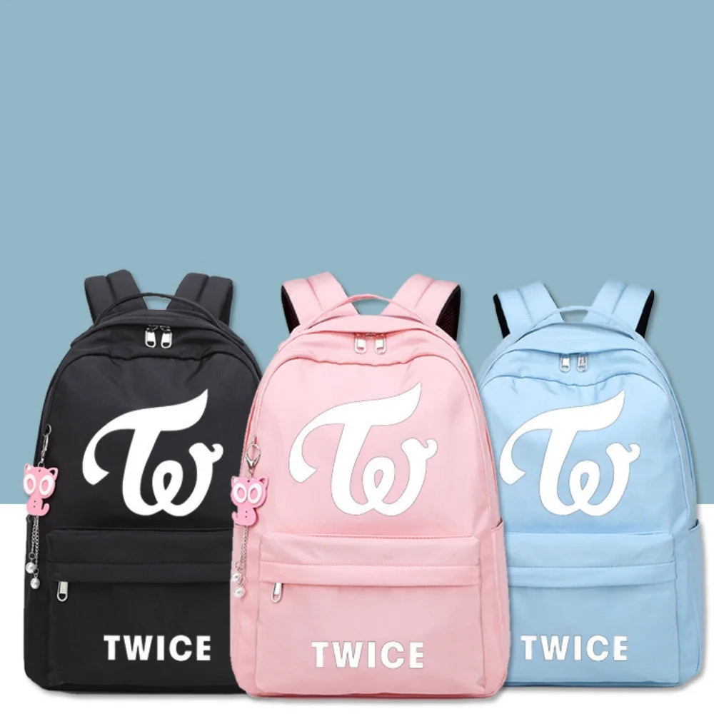 

Kpop TWICE Fashion Rabbit Ear Backpack Women's Korean Edition School Bag Student Large Capacity Nayeon Momo Gift Fans Collection