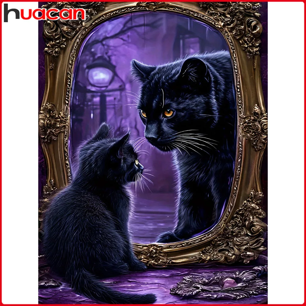 Huacan Neuheiten 2025, Diamantgemälde, Katze, Leopard, Diamant-Mosaik, Tier-Set, Heimdekoration