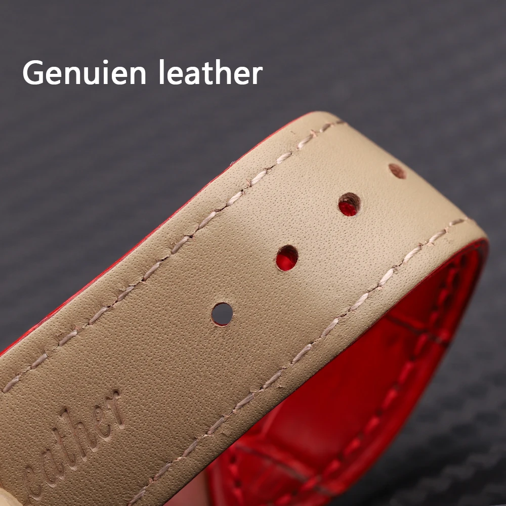 Premium Calfskin Leather Watchband Butterfly Clasp 18 19 20 21 22 24mm Blue Black Red Brown Business-Class Replacement Strap