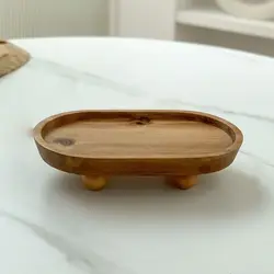 Elegant Wooden Oval Tray,Dessert/Candle/Key Storage - Perfect Gift for Any Occasion