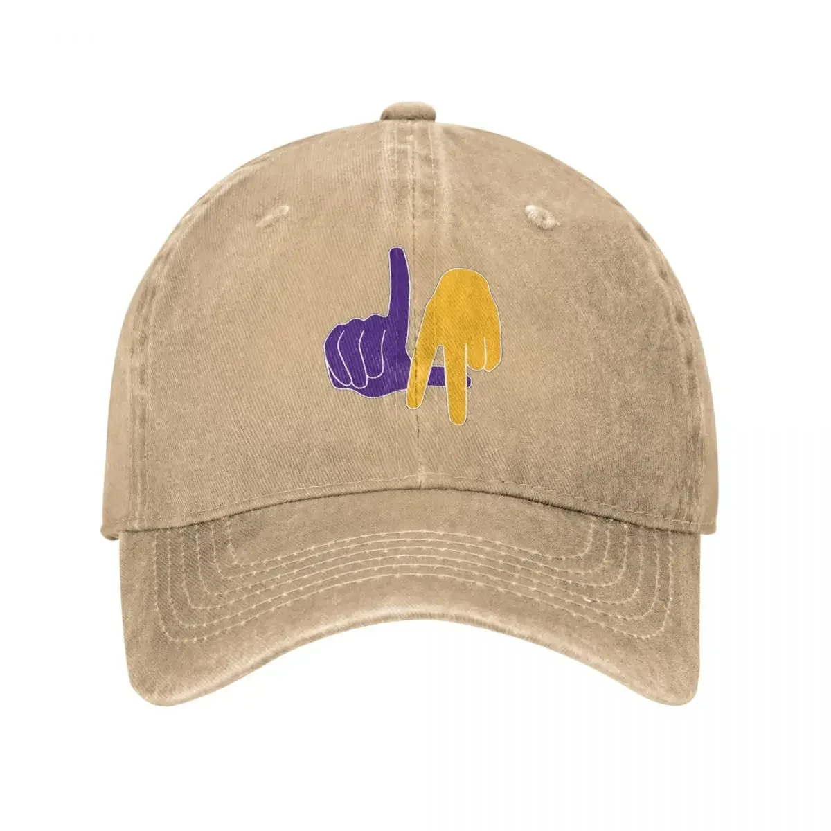 LA Lakers Hand Sign Men Women Baseball Cap Distressed Denim Hats Cap Casual Outdoor Summer Sun Cap