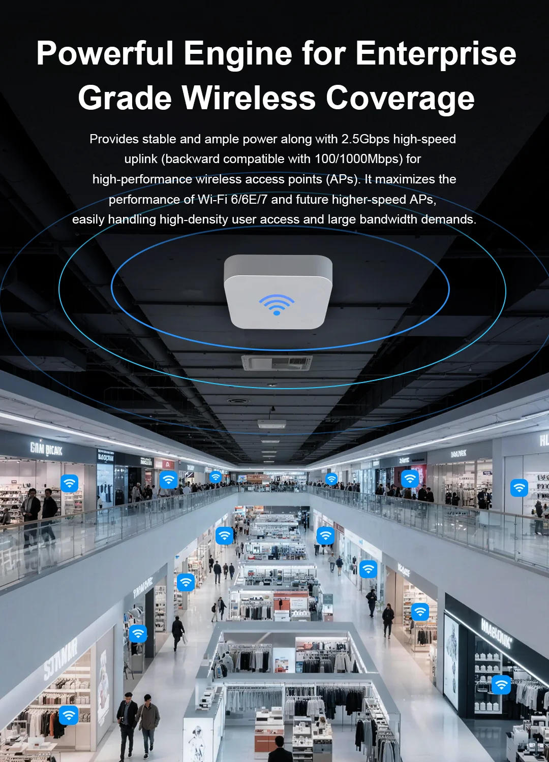 2.5G محول تغذية الطاقة عبر شبكة إيثرنت 52 فولت 30 واط جيجابت إيثرنت PoE محول 10/100/1000/2500Mbps للهاتف IP/الكاميرا شاحن التيار الكهربائي