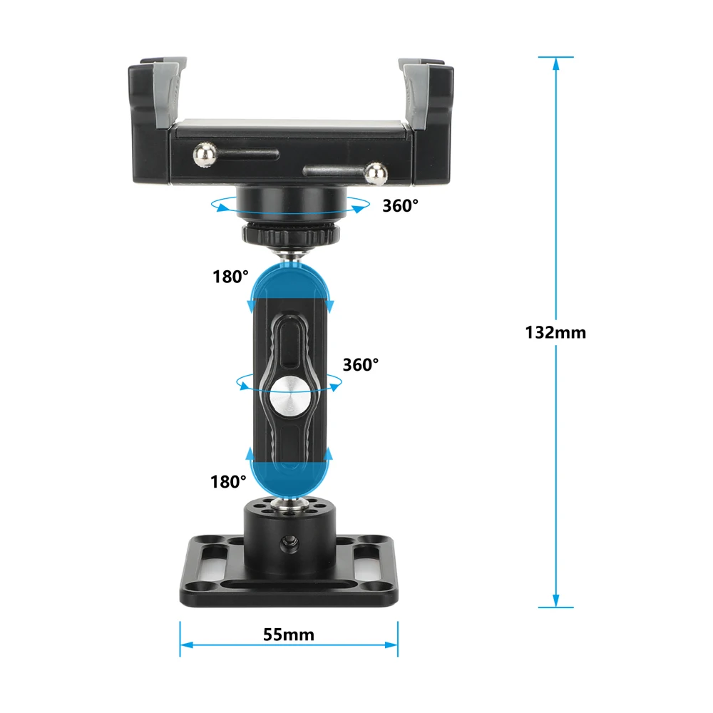 Wall/Ceiling Mount With Smartphone Holder Clamp with Mini Ball Head Extension Ar