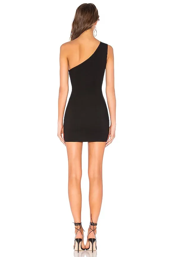 Customized Women Sleeveless One Shoulder Black Jersey Straight Homecoming Party Dress Sexy Backless Mini Prom Gowns New