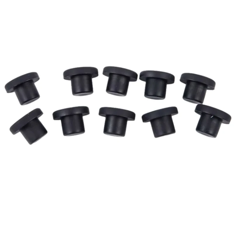 Bouchons en caoutchouc de Silicone noir, couvercle de trou fileté rond en forme de T, solide, anti-poussière, Inserts de bouchon 2.0mm ~ 14mm, 1 à 10 pièces