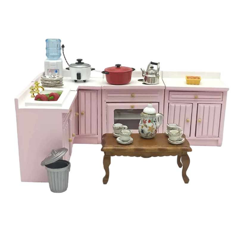 1/12 Doll house mini book room living room furniture accessories bookcase display  European style cabinet with windows